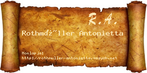 Rothmüller Antonietta névjegykártya